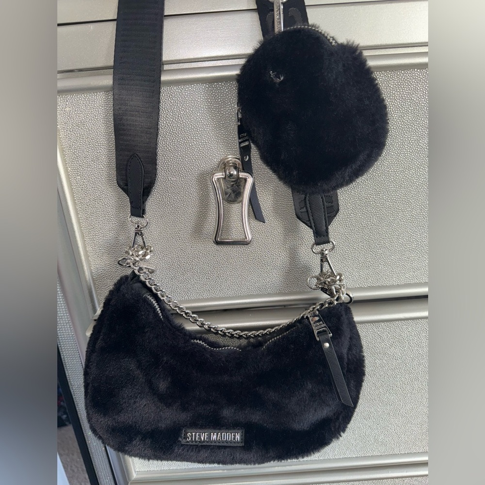 Fur cross body cute bag